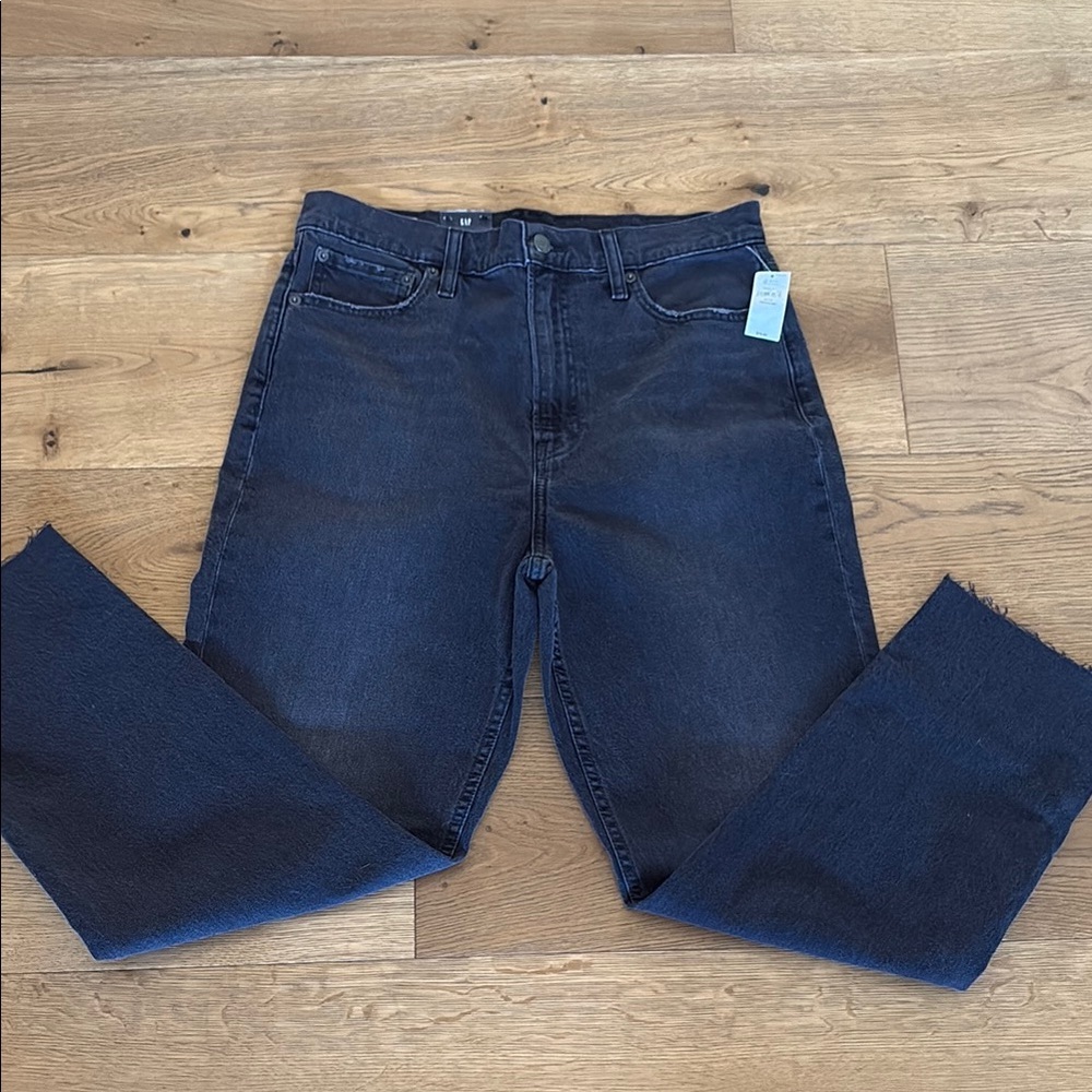 GAP NWT Cheeky Straight Sky High Black Rinse Jeans size 31/12 R